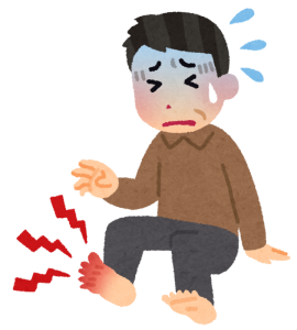 ワイ、痛風発作に悶絶